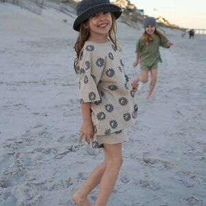 Kids Beige Floral Matching Set